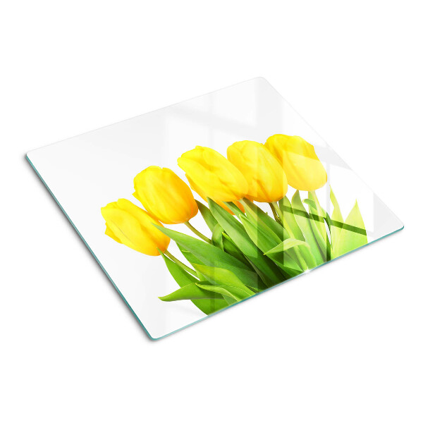 Velika daska za rezanje Žuti tulipani na zelenoj pozadini