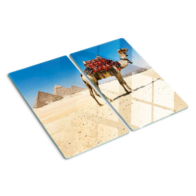 Staklena daska za rezanje Piramide i deva u pustinji
