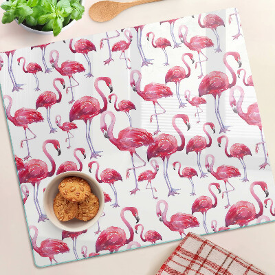 Velika daska za rezanje Flamingosi na bijeloj pozadini