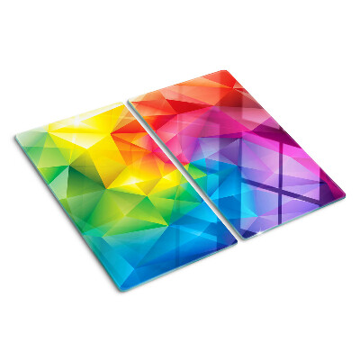 Staklena daska za rezanje Šarena geometrija u duginim nijansama
