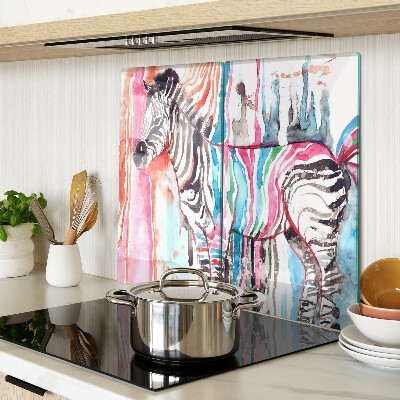 Staklena daska za rezanje Zebra u šarenim prugama