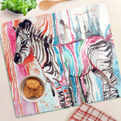 Staklena daska za rezanje Zebra u šarenim prugama