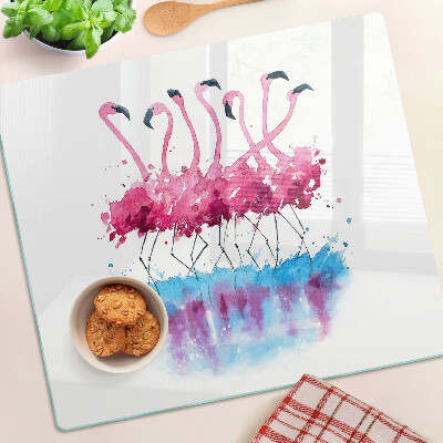 Velika daska za rezanje Flamingosi u stilu akvarela
