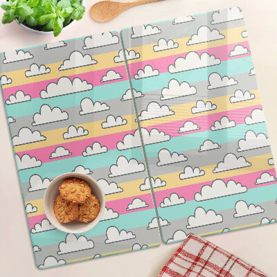 Staklena daska za rezanje Oblaci na pastelnoj pozadini