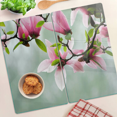 Velika daska za rezanje Cvjetovi magnolije na pozadini zelenila