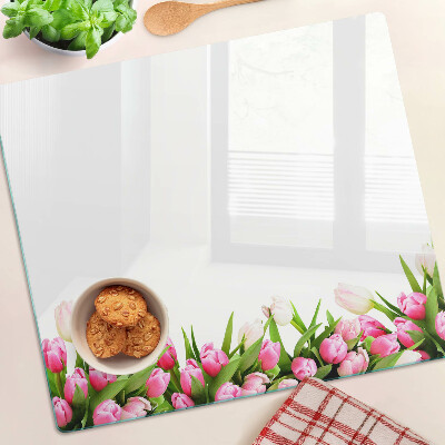 Staklena daska za rezanje Tulipani u pastelnim bojama
