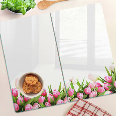 Staklena daska za rezanje Tulipani u pastelnim bojama