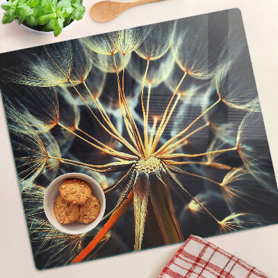 Staklena daska za rezanje Maslačci u makro fotografiji