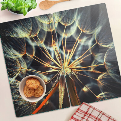 Staklena daska za rezanje Maslačci u makro fotografiji