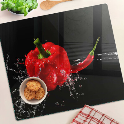 Velika daska za rezanje Crvena paprika u vodi