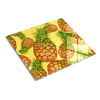 Velika daska za rezanje Ananas na žutoj pozadini