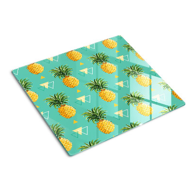 Staklena daska za rezanje Ananas na tirkiznoj pozadini