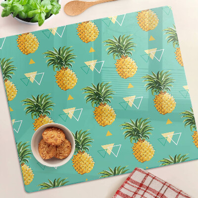 Staklena daska za rezanje Ananas na tirkiznoj pozadini