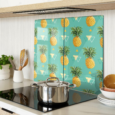 Staklena daska za rezanje Ananas na tirkiznoj pozadini
