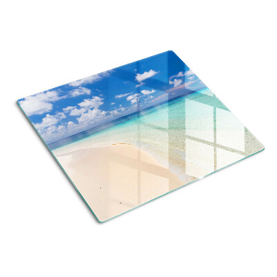 Staklena daska za rezanje Plaža s plavim nebom
