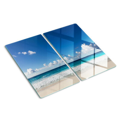 Velika daska za rezanje Plaža s tirkiznom vodom i oblacima