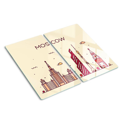 Staklena daska za rezanje Ilustracija moskovske panorame