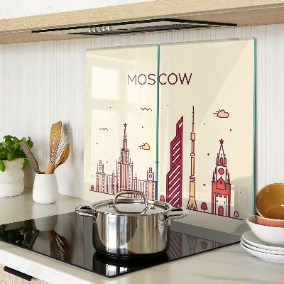 Staklena daska za rezanje Ilustracija moskovske panorame