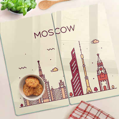 Staklena daska za rezanje Ilustracija moskovske panorame