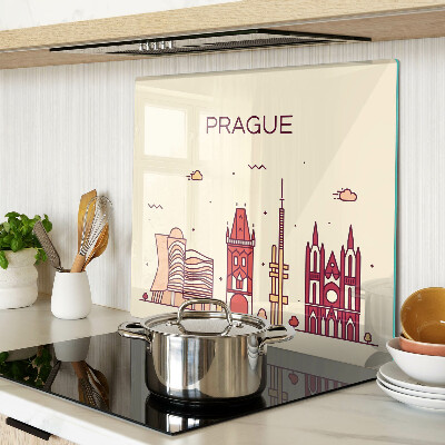 Staklena daska za rezanje Prag - pogled na grad