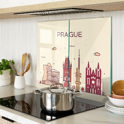 Staklena daska za rezanje Prag - pogled na grad