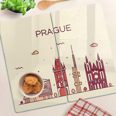Staklena daska za rezanje Prag - pogled na grad