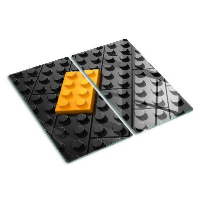 Staklena daska za rezanje LEGO kockice na crnoj pozadini
