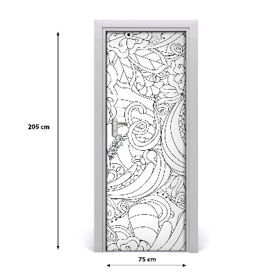 Samoljepljiva tapeta za vrata Zentangle pozadina