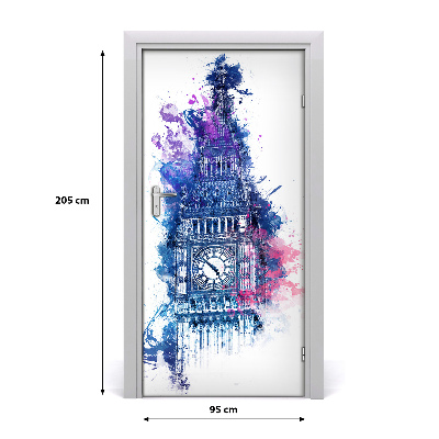 Samoljepljiva tapeta za vrata Šareni Big Ben