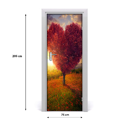Samoljepljiva folija za vrata Stablo srca