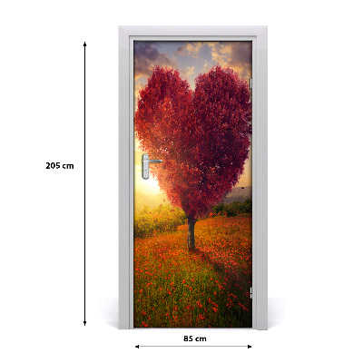 Samoljepljiva folija za vrata Stablo srca
