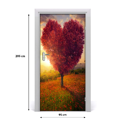 Samoljepljiva folija za vrata Stablo srca