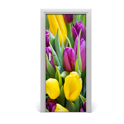 Folija za vrata Šareni tulipani