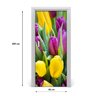 Folija za vrata Šareni tulipani