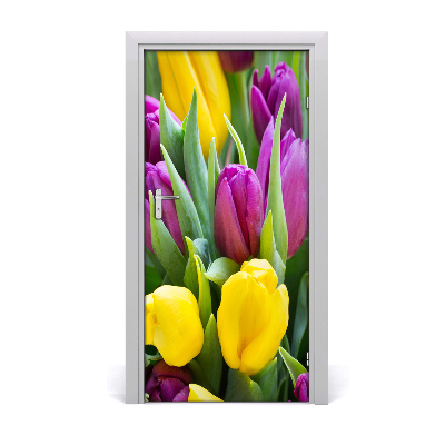 Folija za vrata Šareni tulipani