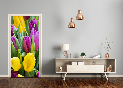 Folija za vrata Šareni tulipani