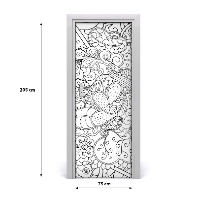 Samoljepljiva folija za vrata Zentangle pozadina