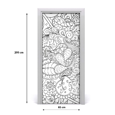 Samoljepljiva folija za vrata Zentangle pozadina