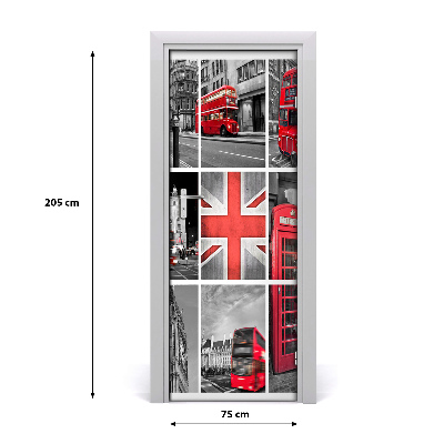 Folija za vrata Londonski kolaž