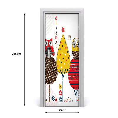 Naljepnica za vrata Sove na drveću