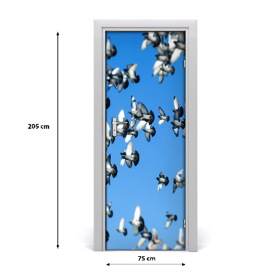 Naljepnica za vrata Golubovi na nebu