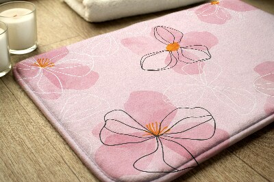 Kupaonski tepih Ružičasto Cvijeće