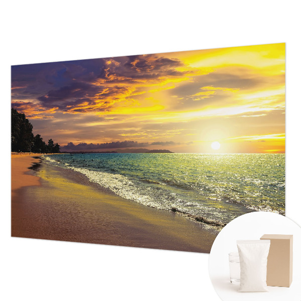 Zidna fototapeta od flisa s motivom plaže u zalasku sunca