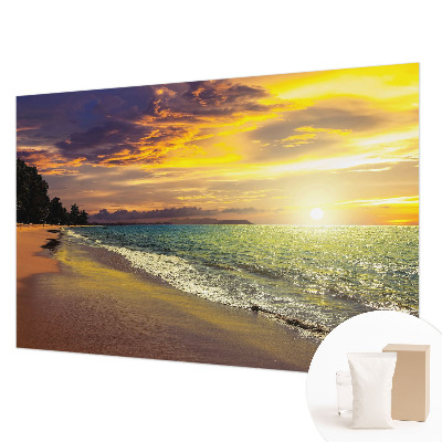 Zidna fototapeta od flisa s motivom plaže u zalasku sunca