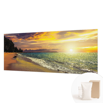 Zidna fototapeta od flisa s motivom plaže u zalasku sunca