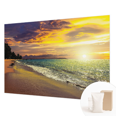 Zidna fototapeta od flisa s motivom plaže u zalasku sunca