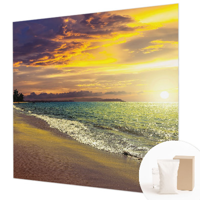 Zidna fototapeta od flisa s motivom plaže u zalasku sunca