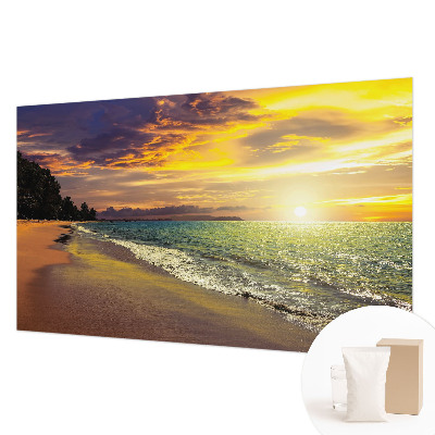 Zidna fototapeta od flisa s motivom plaže u zalasku sunca