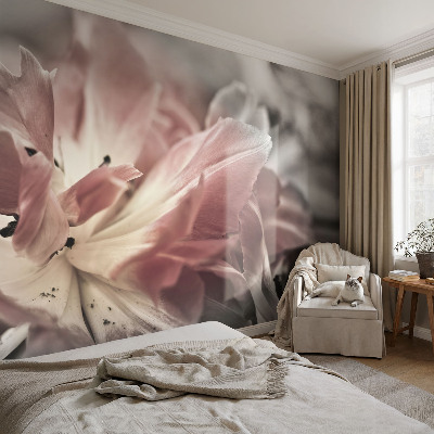 Foto tapeta za zid s pastelним cvjetnim motivom
