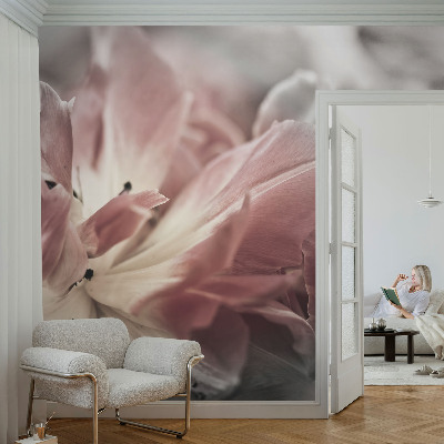 Foto tapeta za zid s pastelним cvjetnim motivom